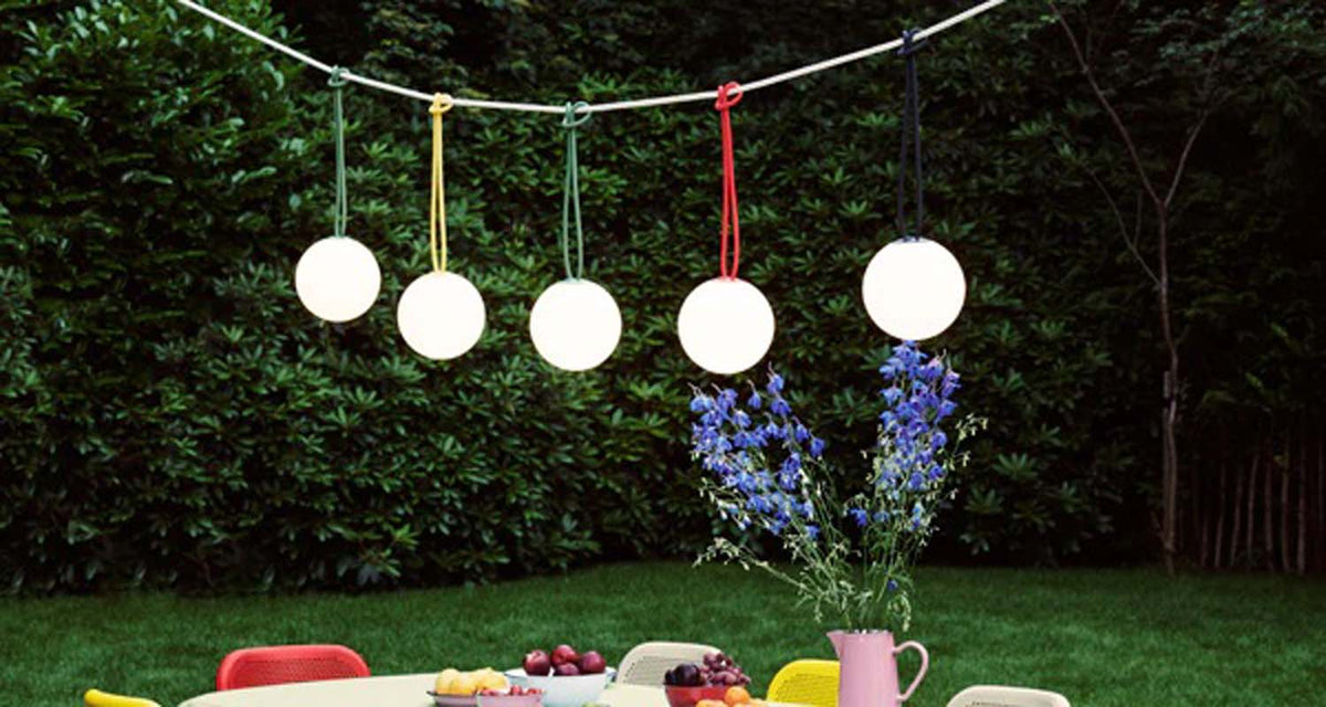 Bolleke Hanging Lamp by Fatboy, showing bolleke hanging lamp in live shot.