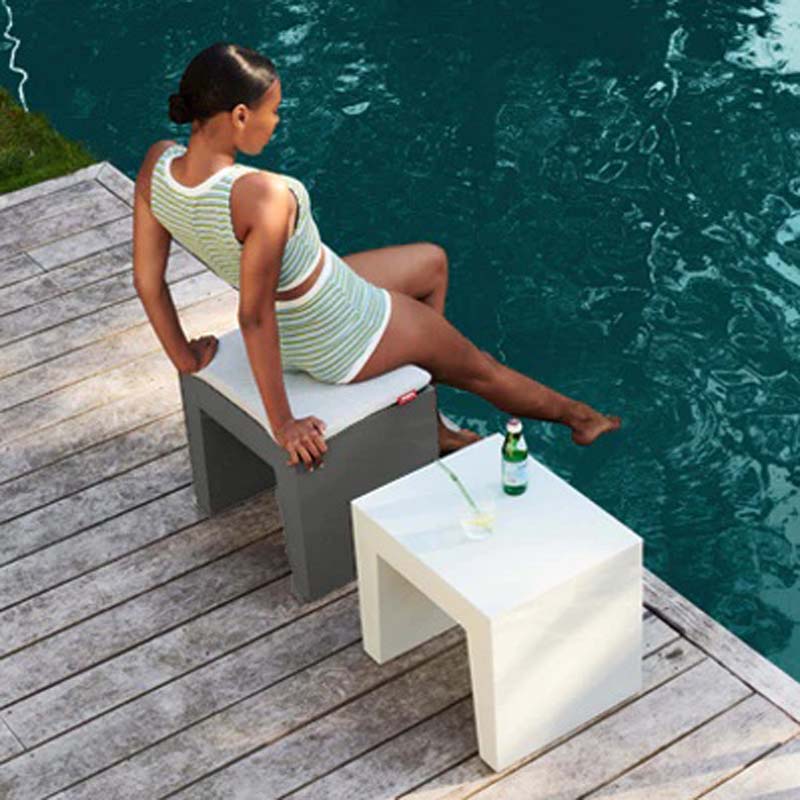 Concrete Seat Pillow by Fatboy, showing concrete seat pillow in live shot.