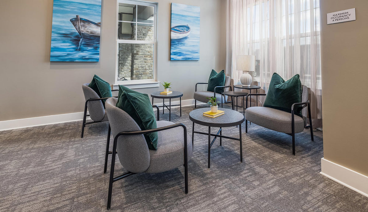 Ferno Lounge Chair by B&T, showing ferno lounge chairs in live shot.