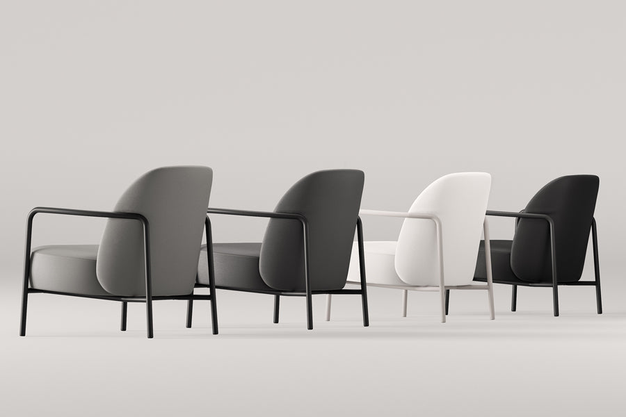Ferno Lounge Chair by B&T, showing ferno lounge chairs in live shot.