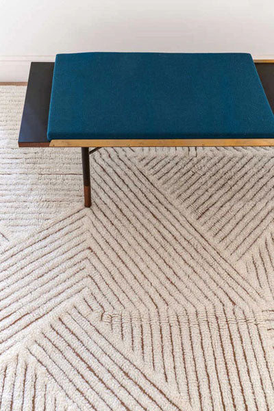 Fields Wool Rug by Lorena Canals, showing fields wool rug in live shot.