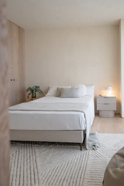 Fields Wool Rug by Lorena Canals, showing fields wool rug in live shot.
