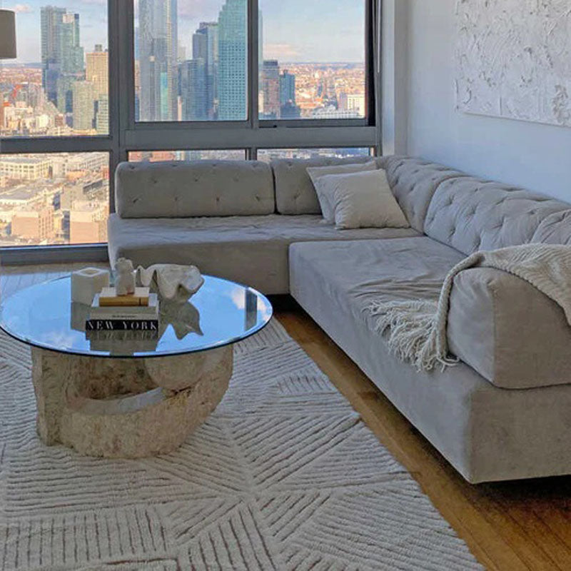 Fields Wool Rug by Lorena Canals, showing fields wool rug in live shot.