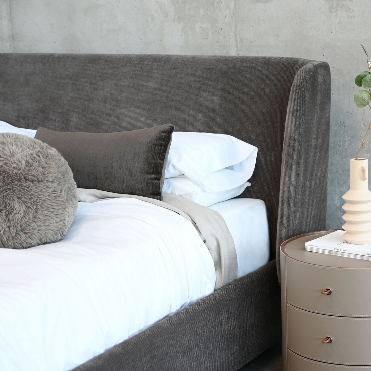 Fitz Storage Bed by Mobital, showing closeup view of fitz storage bed in live shot.