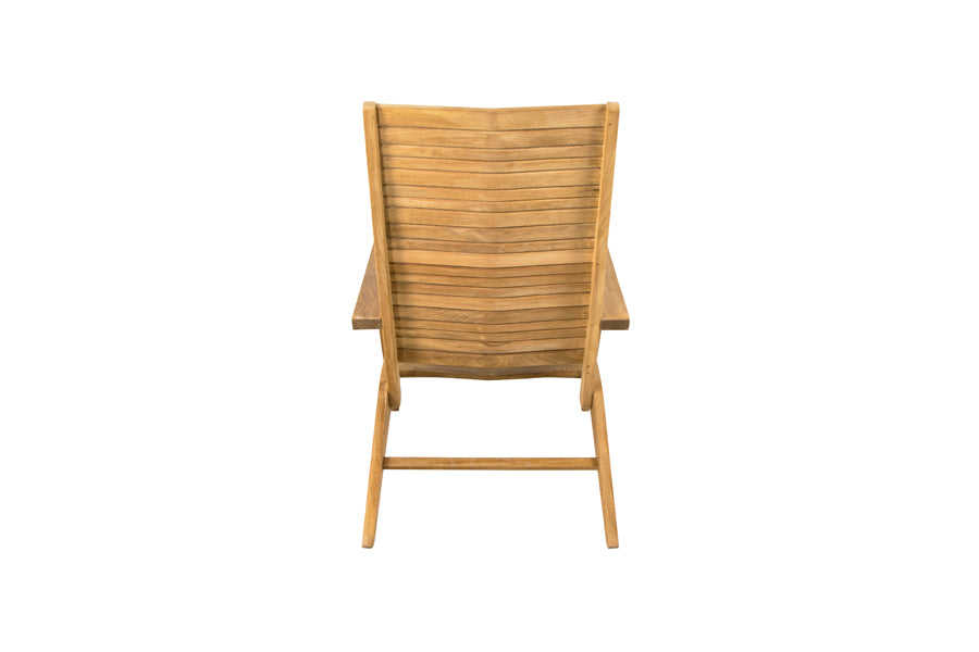 Flip Deck Chair by Cane-Line, showing back view of flip deck chair in none/teak.