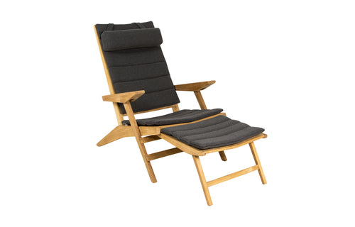 Flip Deck Chair by Cane-Line - Dark Grey Focus Set/Teak.