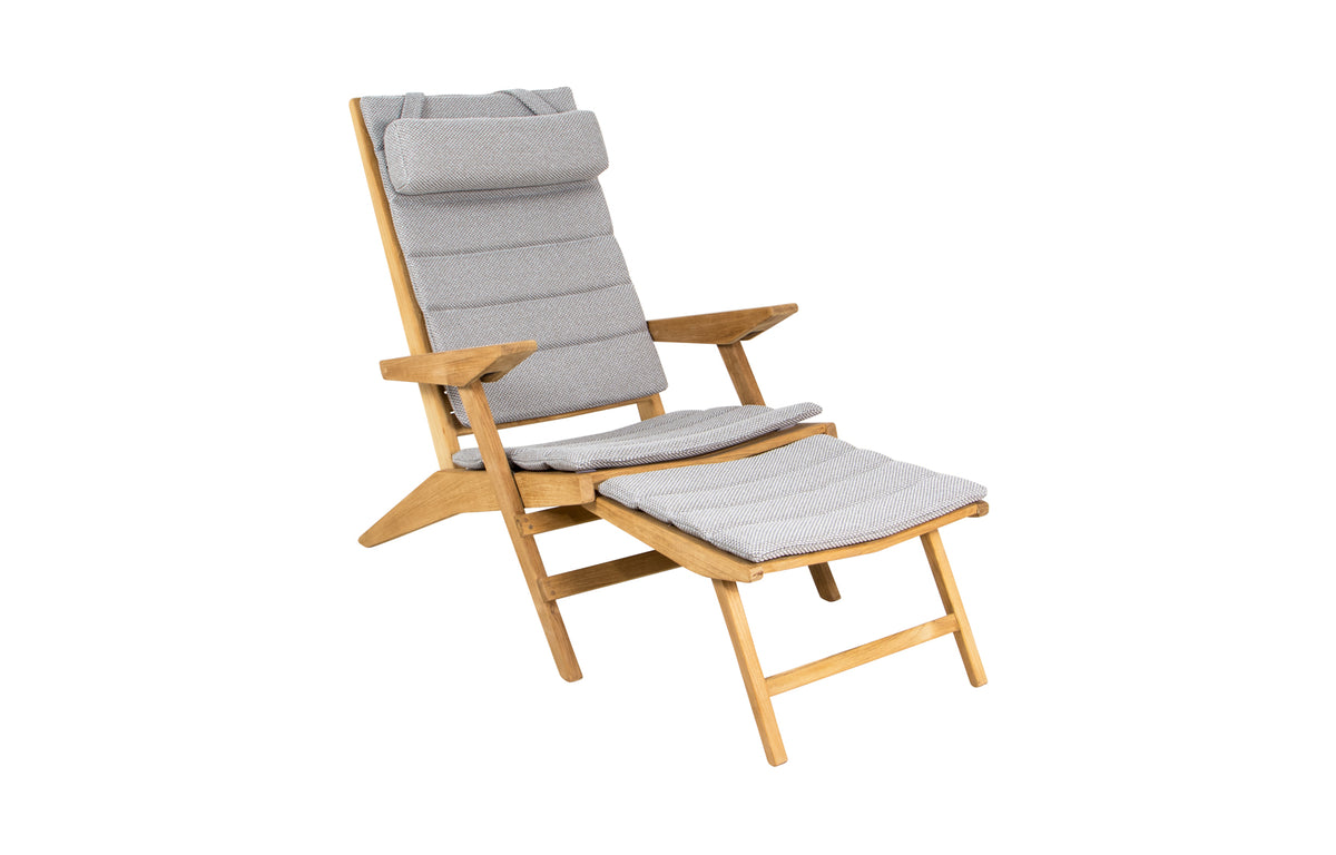 Flip Deck Chair by Cane-Line - Light Grey Focus Set/Teak.