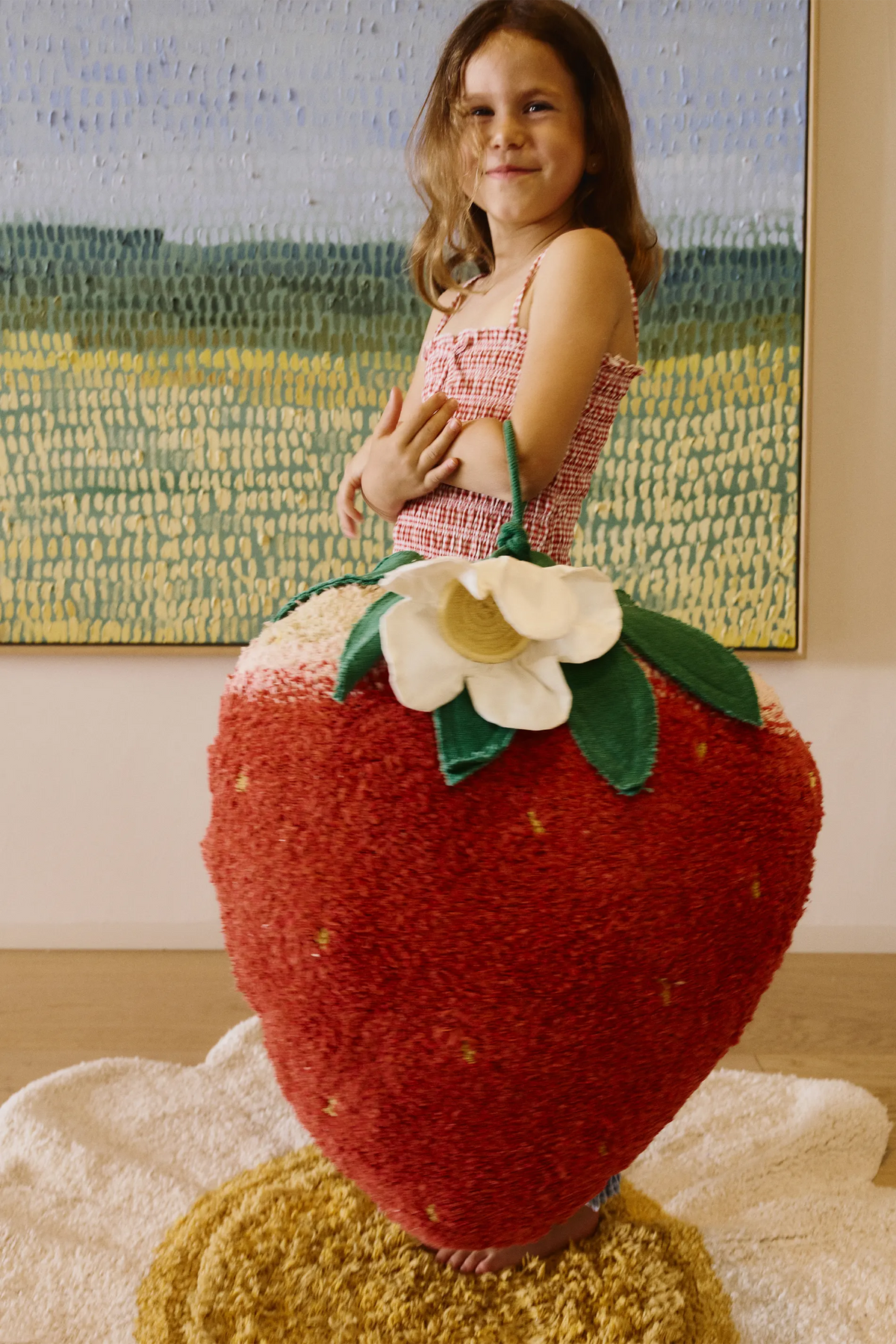 Floor Cushion Strawberry by Lorena Canals