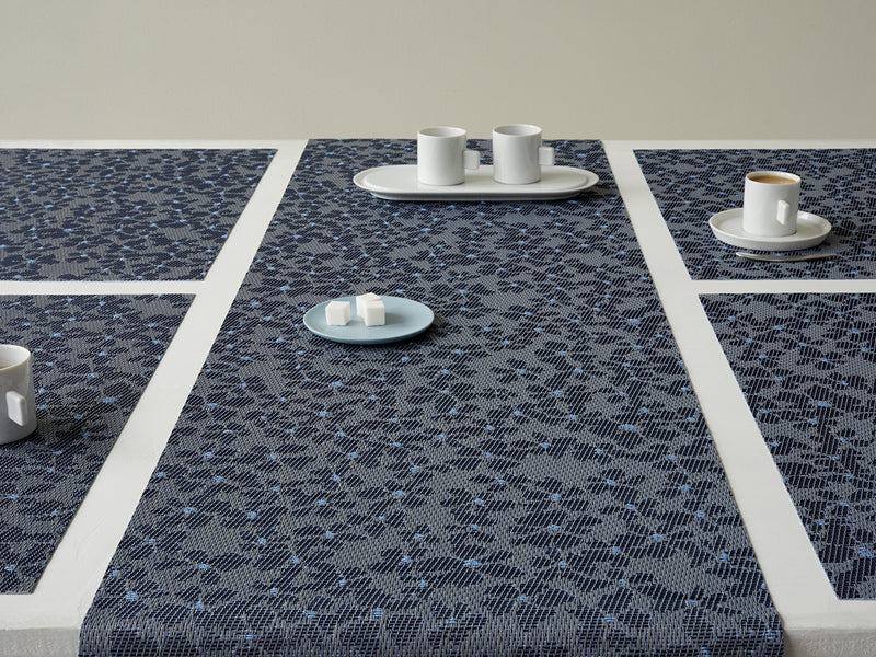Flora Placemat by Chilewich, showing closeup view of flora placemats in live shot.