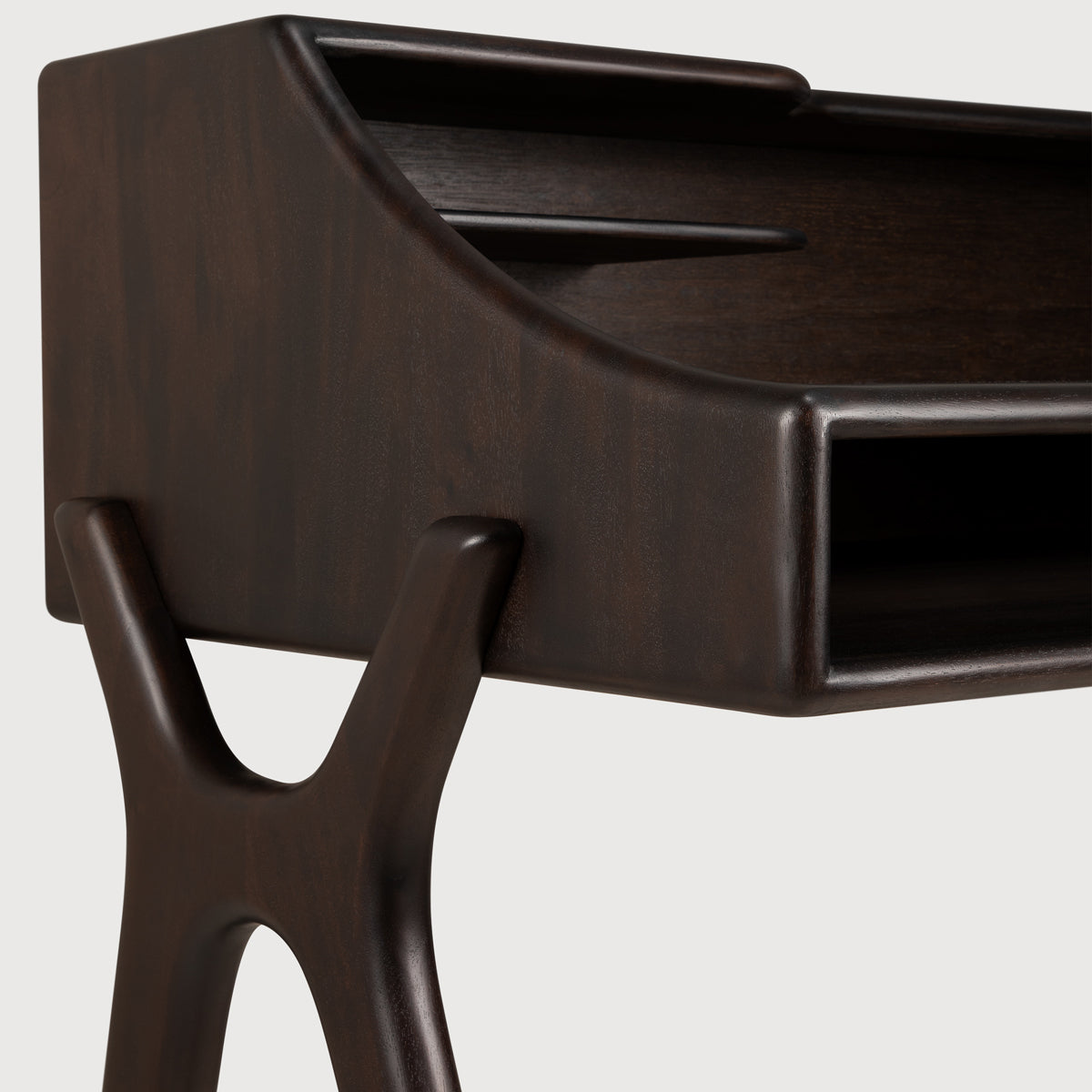 Flow Desk by Ethnicraft, showing closeup view of flow desk in studio shot.