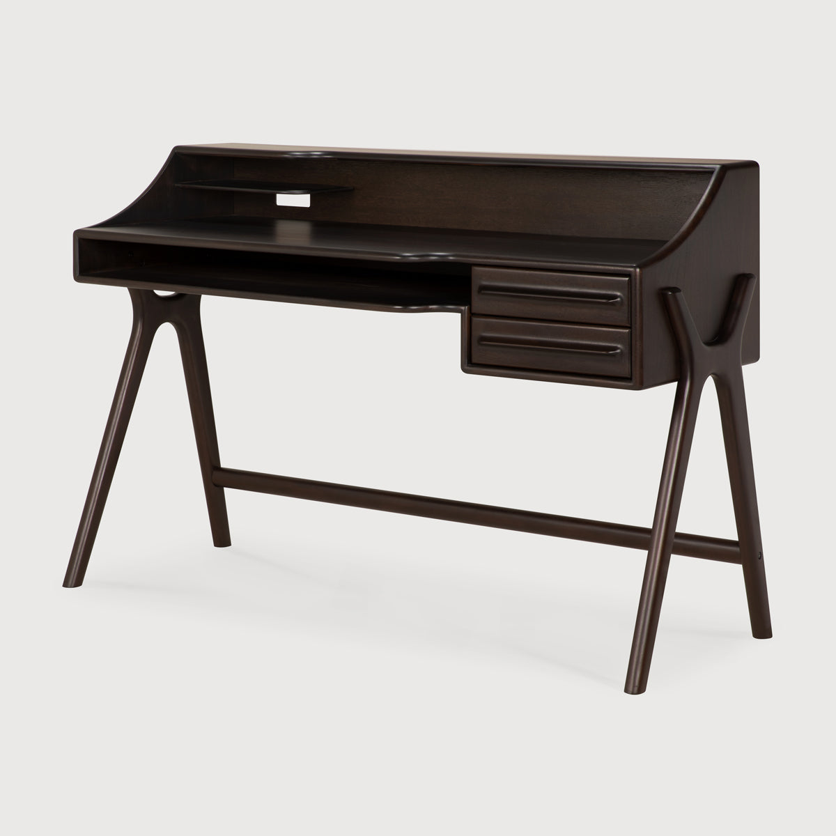 Flow Desk by Ethnicraft, showing angle view of flow desk in studio shot.