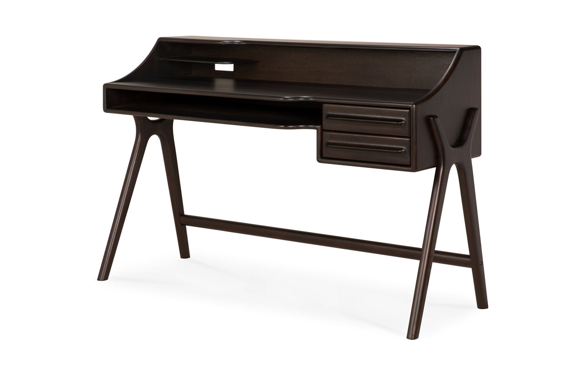 Flow Desk by Ethnicraft - Mahogany Rose Brown Wood.