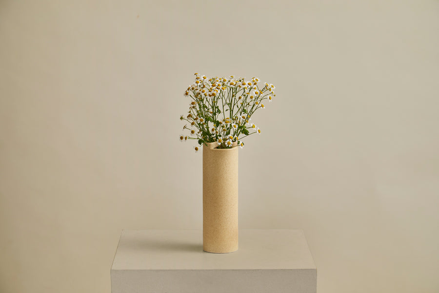 Flowr Vase by Woud, showing flowr vase in live shot.