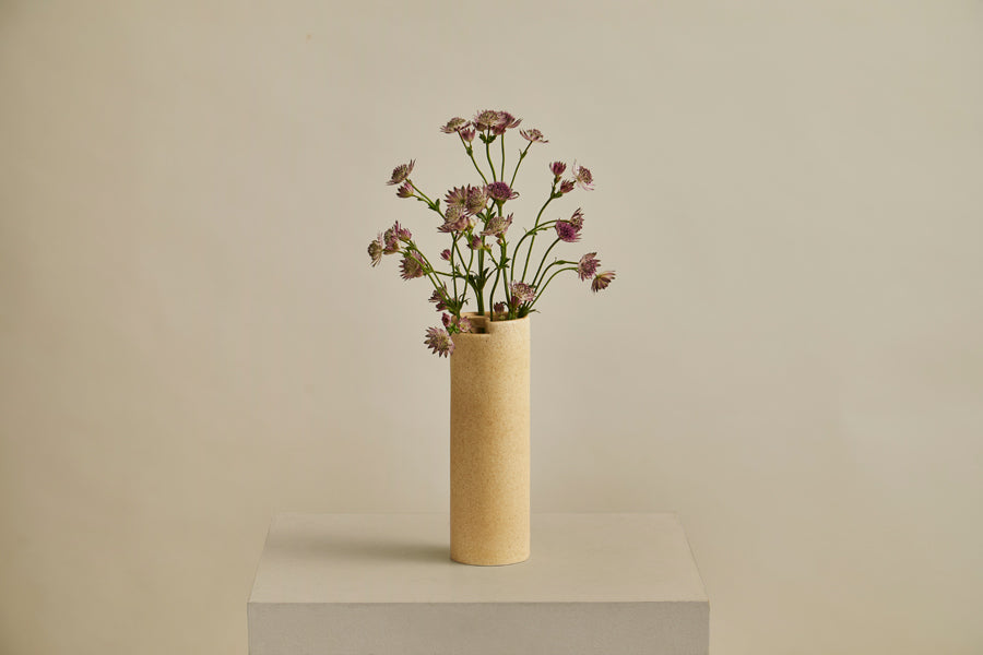 Flowr Vase by Woud, showing flowr vase in live shot.