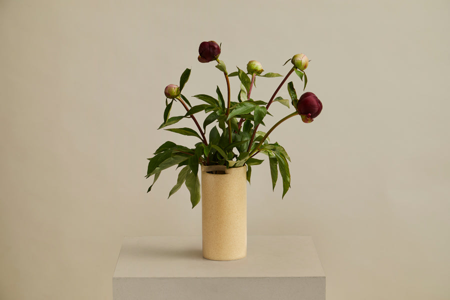 Flowr Vase by Woud, showing flowr vase in live shot.