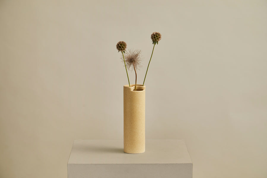Flowr Vase by Woud, showing flowr vase in live shot.