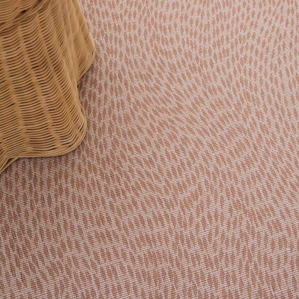Flutter Woven Floor Rug by Chilewich, showing closeup view of flutter woven floor rug in live shot.