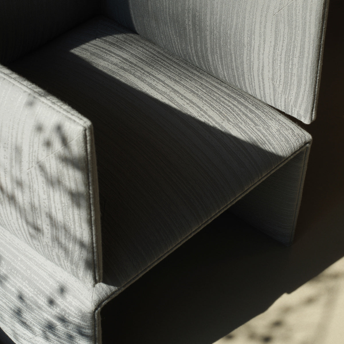 Fold Lounge Chair by Normann Copenhagen, showing closeup view of fold lounge chair in live shot.