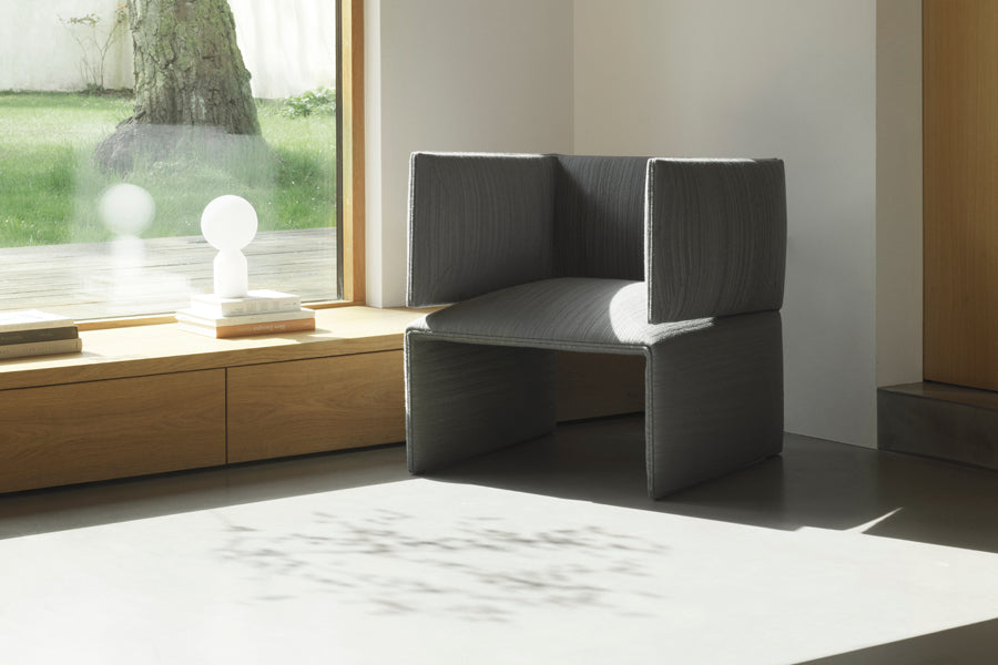 Fold Lounge Chair by Normann Copenhagen, showing fold lounge chair in live shot.