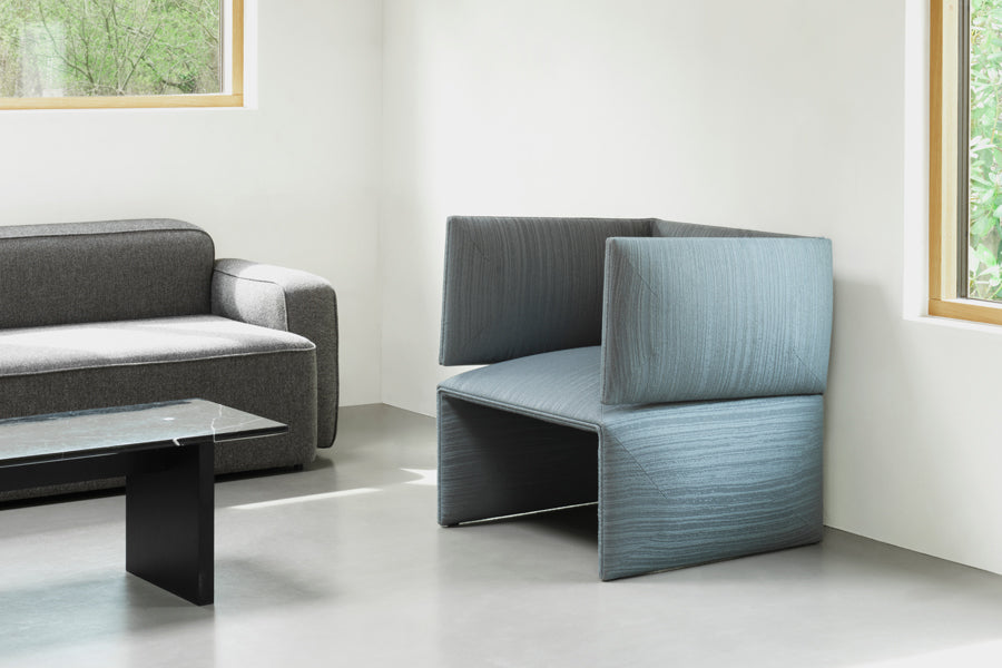 Fold Lounge Chair by Normann Copenhagen, showing fold lounge chair in live shot.
