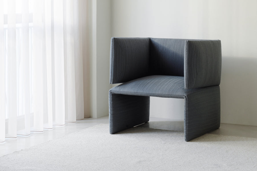 Fold Lounge Chair by Normann Copenhagen, showing fold lounge chair in live shot.