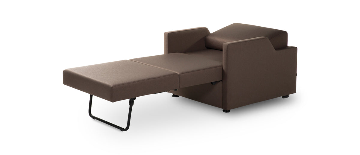 Fold Single Sleeper Sofa/Lounge Chair by B&T, showing angle view of fold single sleeper sofa/lounge chair in com/col group.