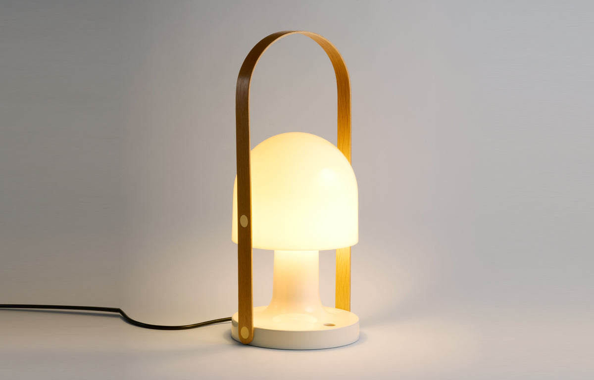 FollowMe Plus E26 Table Lamp by Marset - Glossy White Finish.