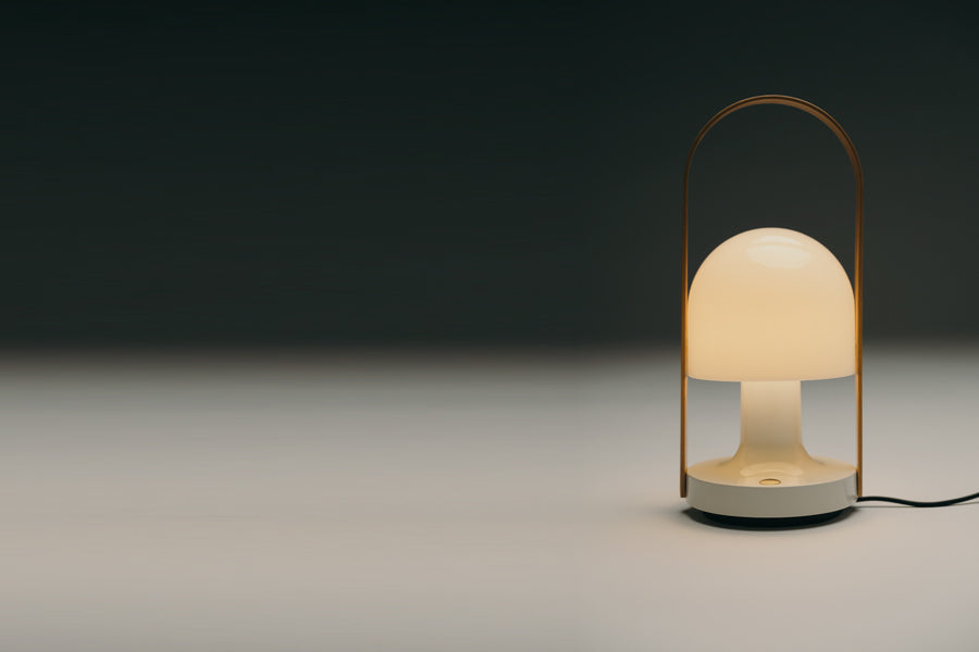 FollowMe Portable Lamp by Marset, showing followme portable lamp in live shot.