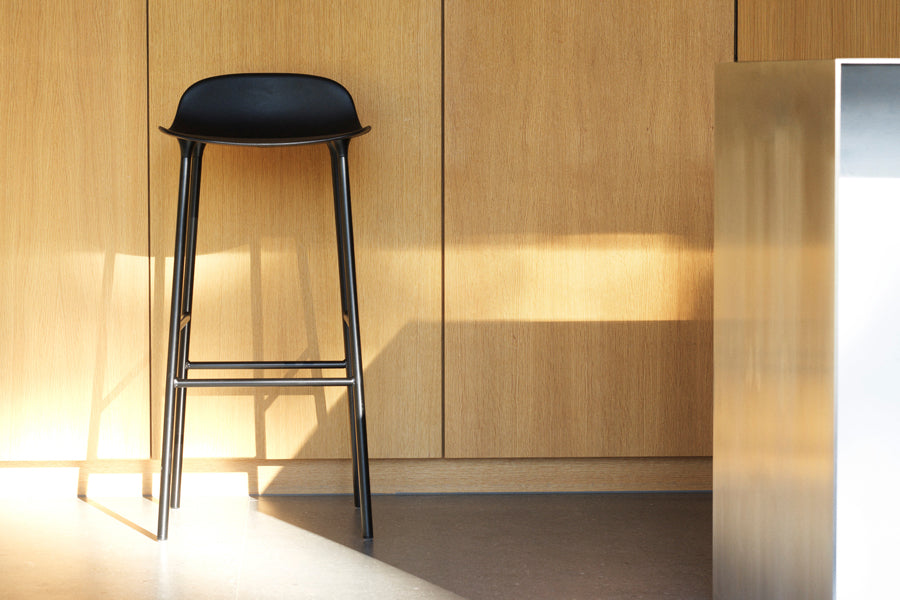 Form 34" High Barstool by Normann Copenhagen, showing form 34" high barstool in live shot.