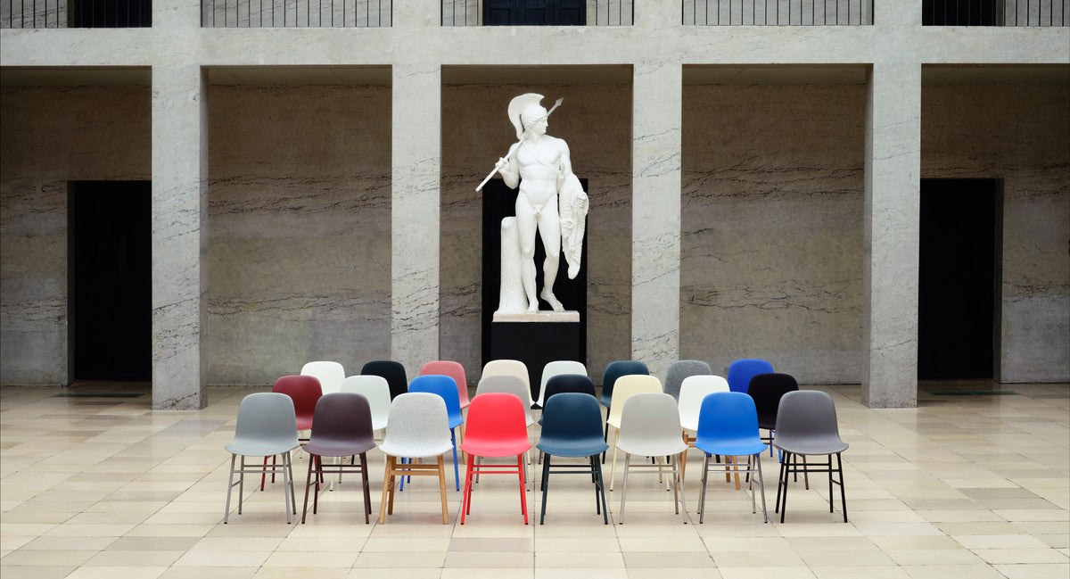 Form Full Upholstery Wood Chair by Normann Copenhagen, showing form full upholstery wood chairs in live shot.