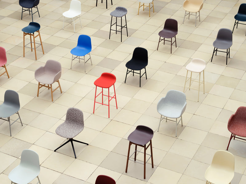Form Full Upholstery Wood Chair by Normann Copenhagen, showing form full upholstery wood chairs in live shot.