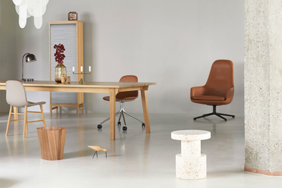 Form Swivel Chair by Normann Copenhagen, showing form swivel chair in live shot.