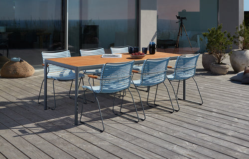 Four Outdoor Dining Counter Table by Houe, showing four outdoor dining counter table in live shot.