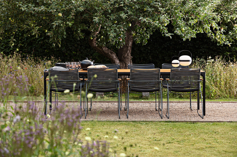 Four Outdoor Dining Counter Table by Houe, showing four outdoor dining counter table in live shot.