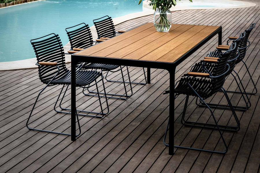 Four Outdoor Dining Counter Table by Houe, showing four outdoor dining counter table in live shot.
