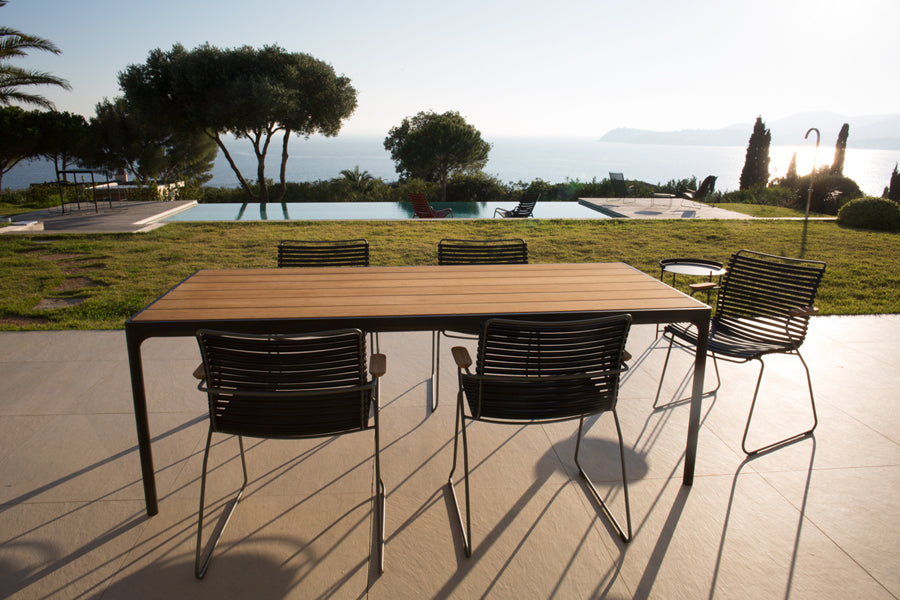 Four Outdoor Dining Counter Table by Houe, showing four outdoor dining counter table in live shot.