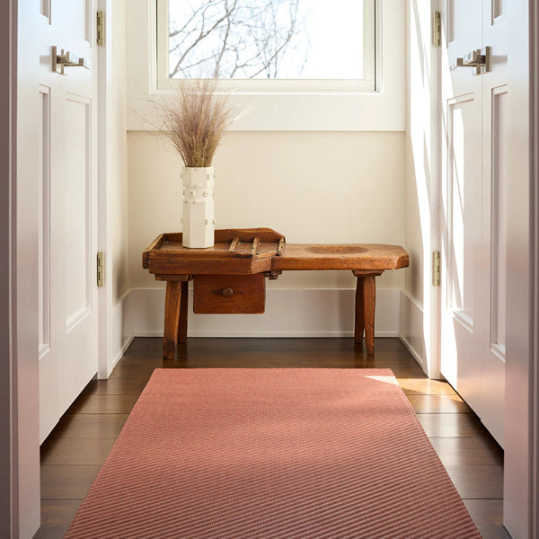 Foxtail Woven Floor Rug by Chilewich, showing foxtail woven floor rug in live shot.