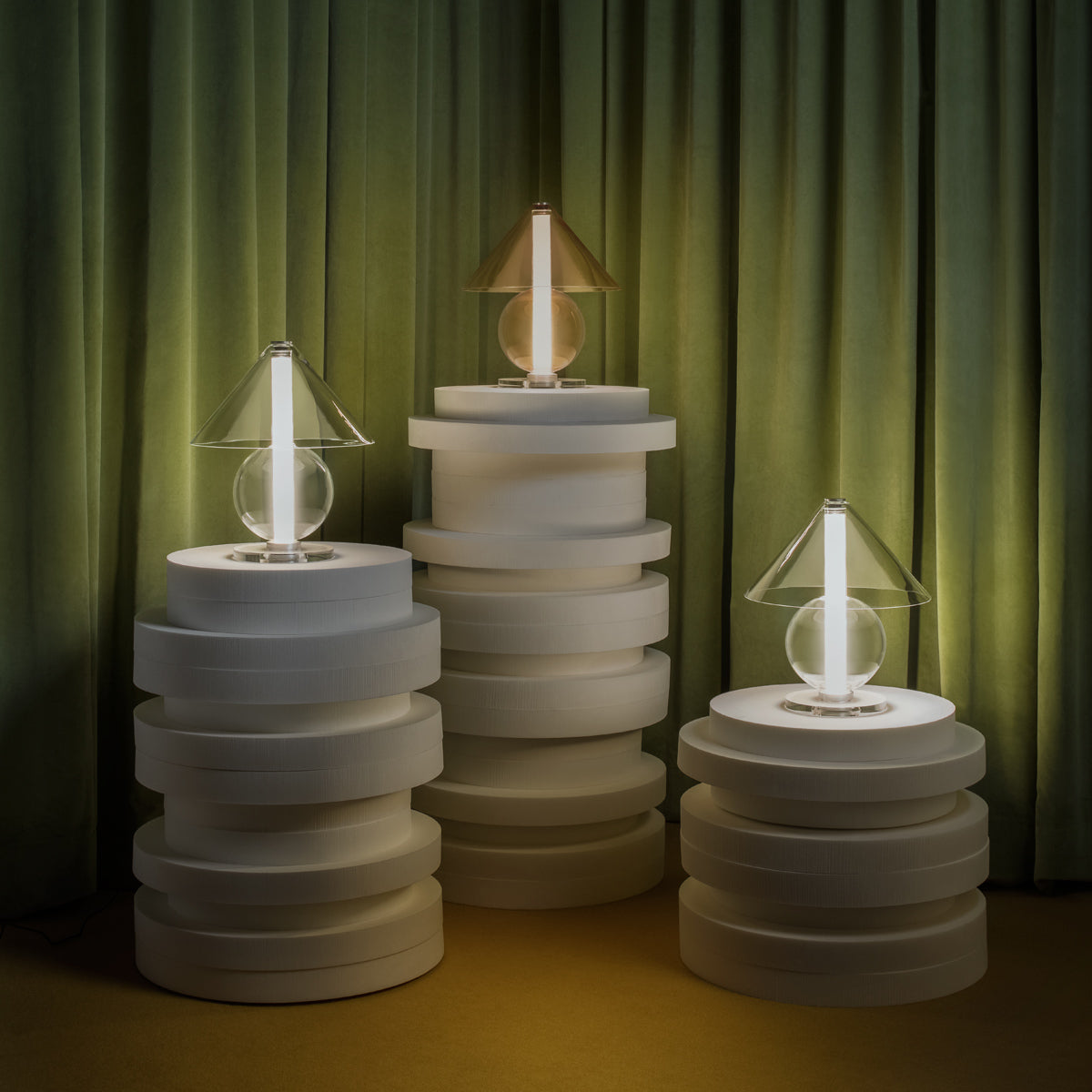 Fragile Table Lamp by Marset, showing fragile table lamps in live shot.