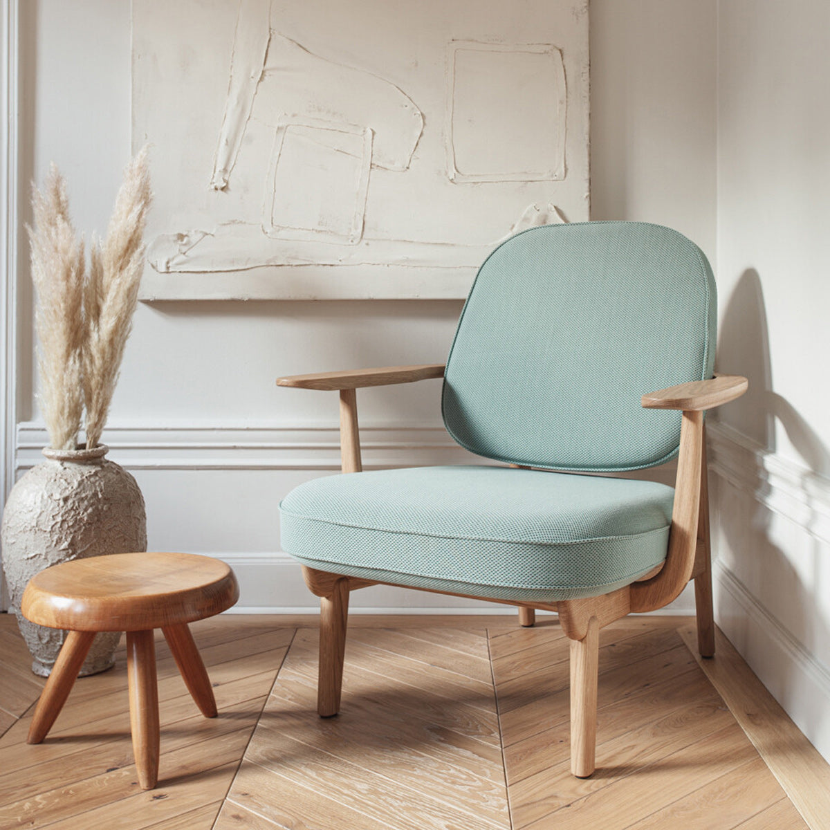Fred Lounge Chair by Fritz Hansen, showing fred lounge chair in live shot.