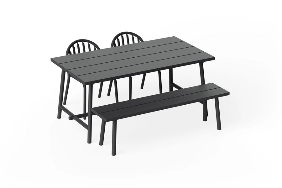 Fred's Bench by Fatboy, showing angle view of fred's bench in anthracite.
