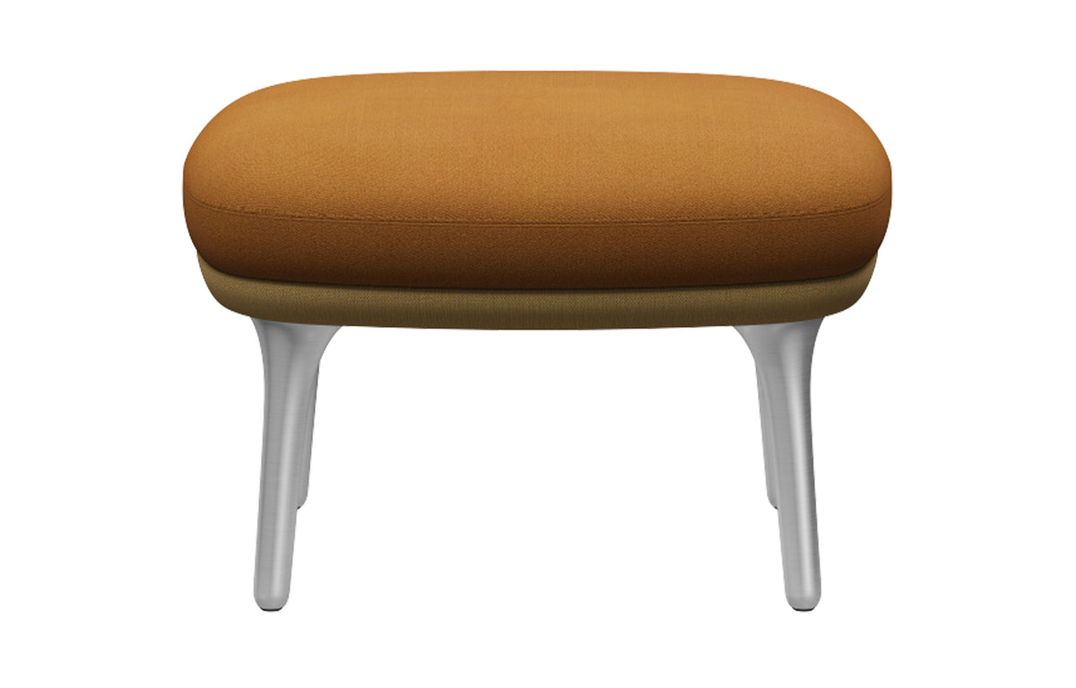 Fri Footstool by Fritz Hansen - Satin Brushed Aluminum, Christianshavn Textile Group, Textile Category 3.