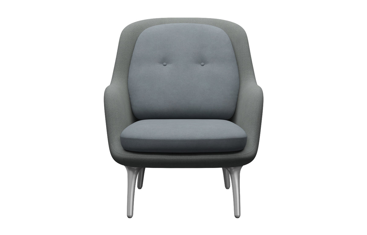Fri Lounge Chair by Fritz Hansen - Satin Brushed Aluminum, Textile Category 3, Textile Category 2.
