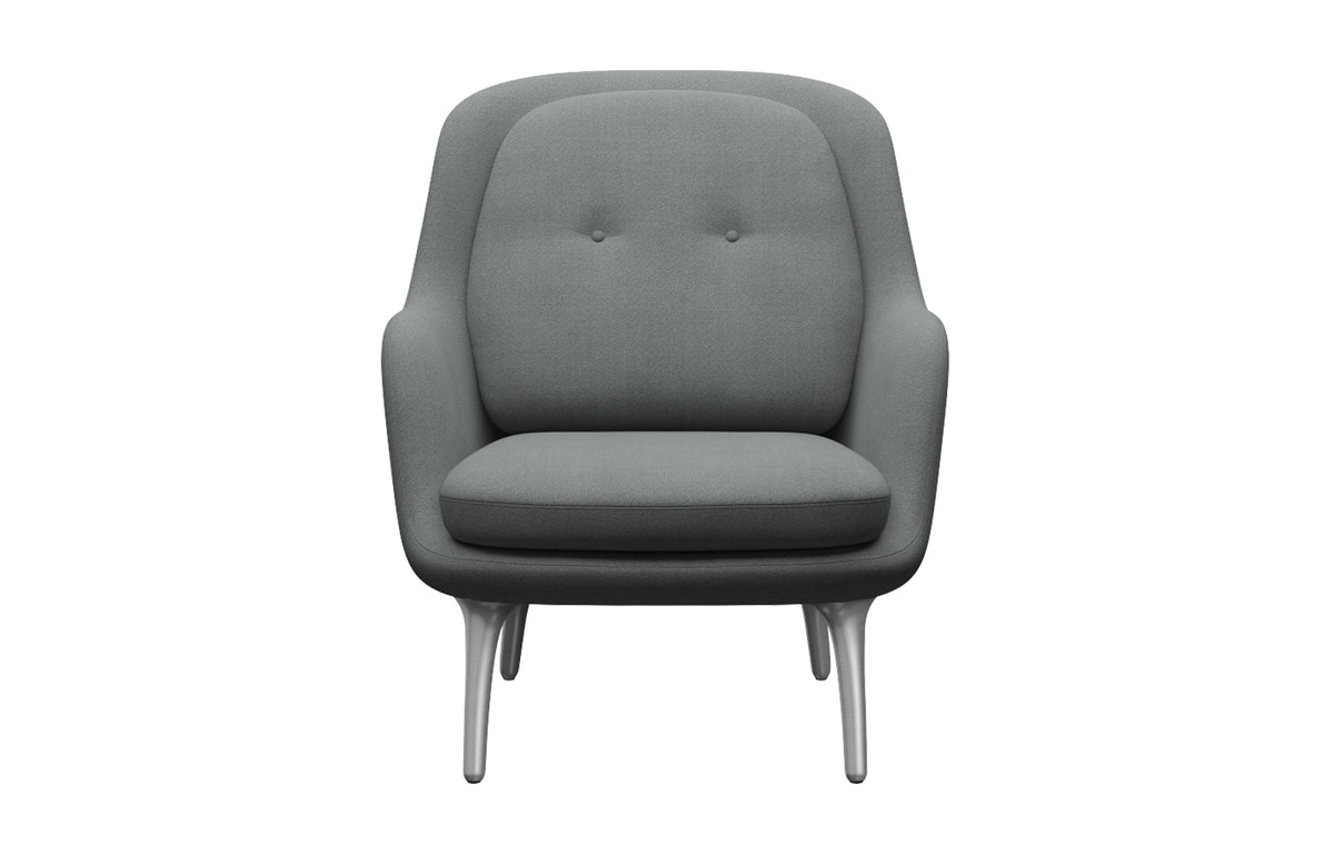 Fri Lounge Chair by Fritz Hansen - Satin Brushed Aluminum, Textile Category 3, Textile Category 3.