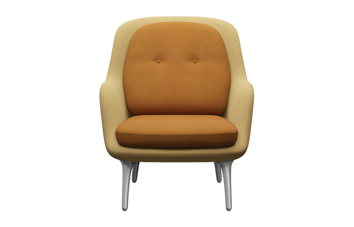 Fri Lounge Chair by Fritz Hansen - Satin Brushed Aluminum, Christianshavn Textile Group, Textile Category 3.