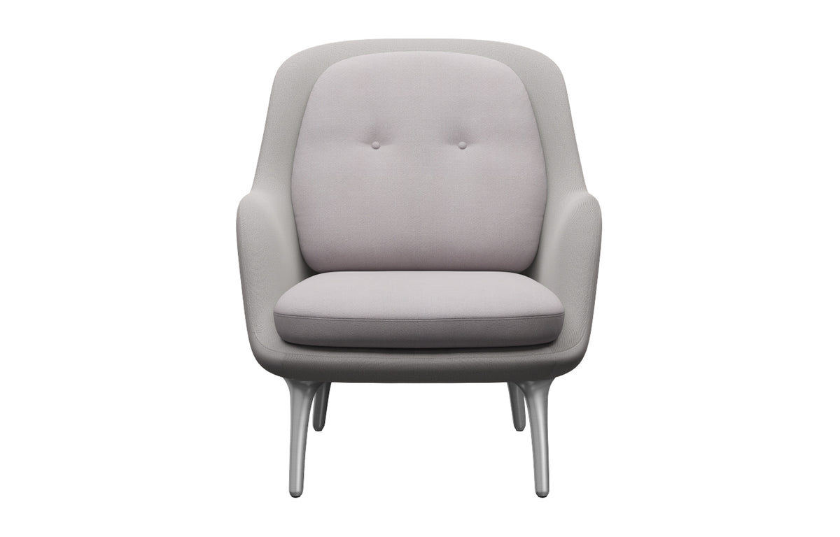 Fri Lounge Chair by Fritz Hansen - Satin Brushed Aluminum, Textile Category 1, Textile Category 3.