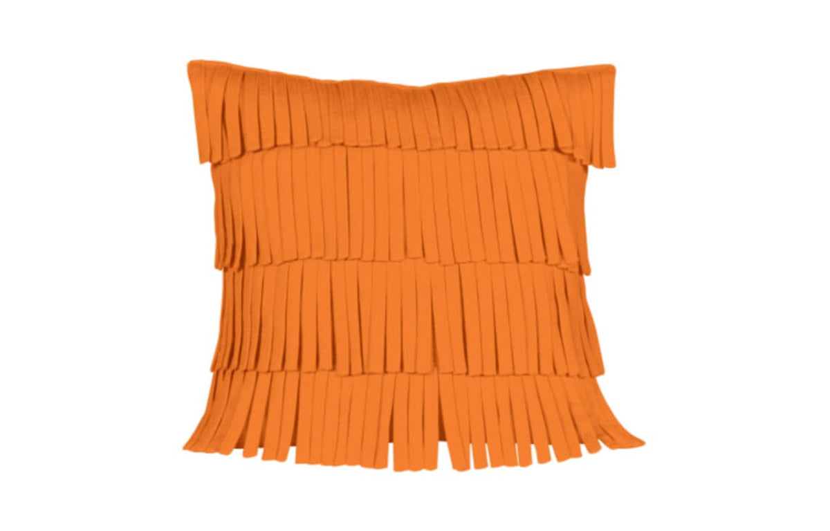 Fringe Pillows by Mamagreen - Tangerine Olefin Cushion.