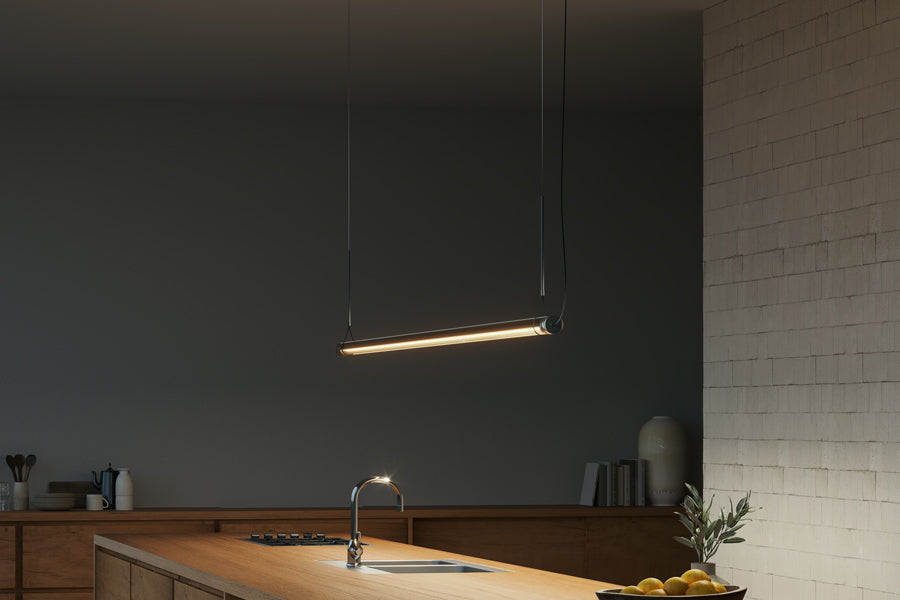 Fris 61" Pendant Light by Marset, showing fris 61" pendant light in live shot.