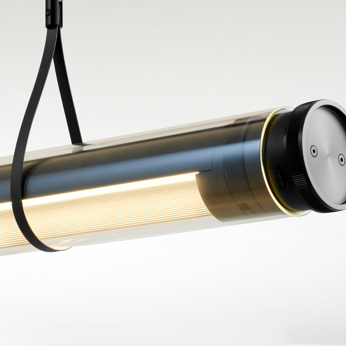 Fris Ceiling Lamp by Marset, showing closeup view of fris ceiling lamp in studio shot.