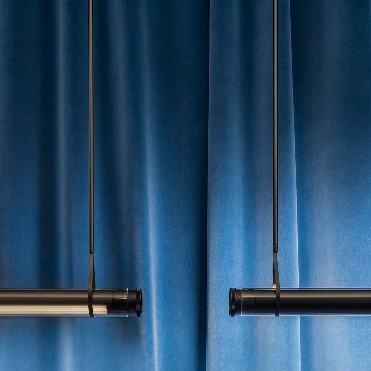 Fris Pro Pendant Light by Marset, showing closeup view of fris pro pendant lights in live shot.