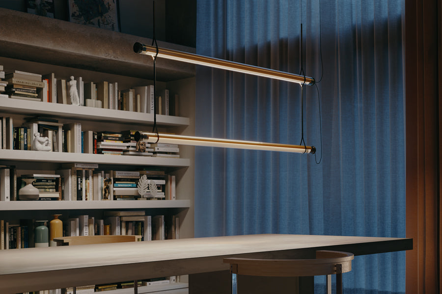 Fris Pro Pendant Light by Marset, showing fris pro pendant lights in live shot.